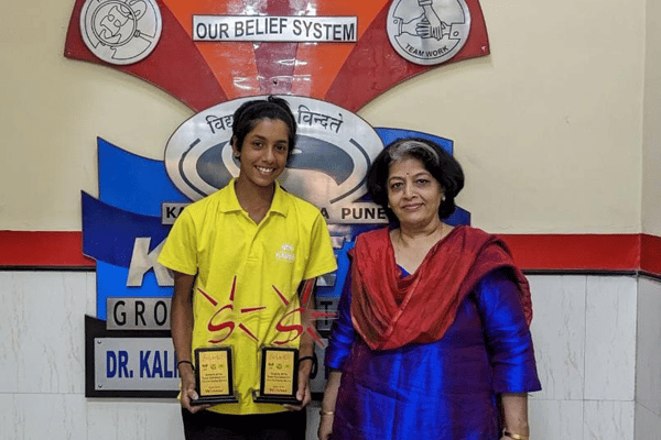 Dhruvi Adyantaya from Std 7D – won U14 Single and Double Tennis competition.