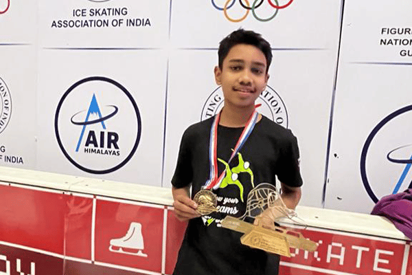 Ishaan Darvekar of class 9E won gold medal in 18th Nationals for Speed Skating in the 13-15 age group category.