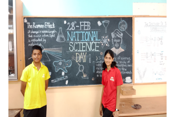 Students from Std V to VIII celebrated science day at school.