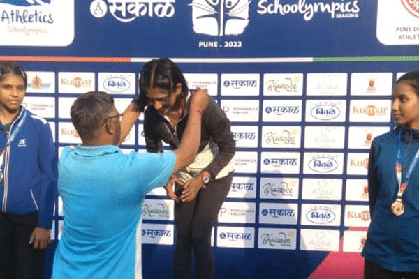 Raavi Rokade from Std 7 has bagged a gold medal in Long Jump in Schoolympics.