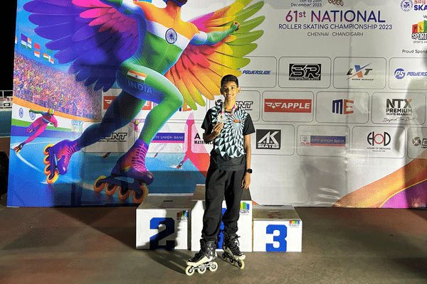 Aaryesh Honrao has bagged Silver medal in the 61st Roller skating national championship 2023 held at Chennai.