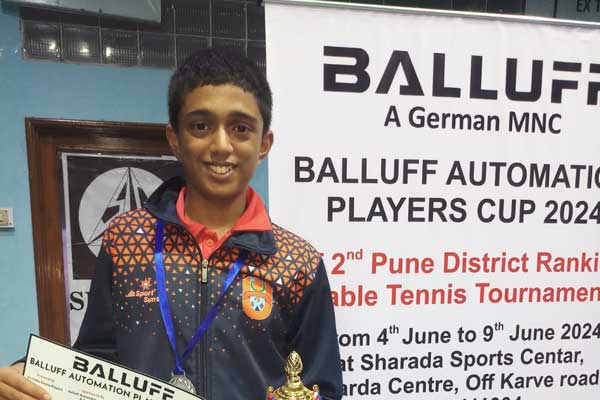 Aditya Samant bagged the Silver medal in the boys’ U-15 singles category at The Player’s Cup Table Tennis Tournament.