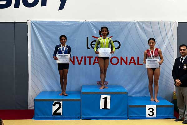 Viha Patel excelled at the gymnastics competition in Hong Kong.