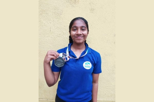 Grade 9 Anushka proudly earned Finisher’s medal completing 10km in 55:38.