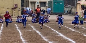 Running competition organized in the school.