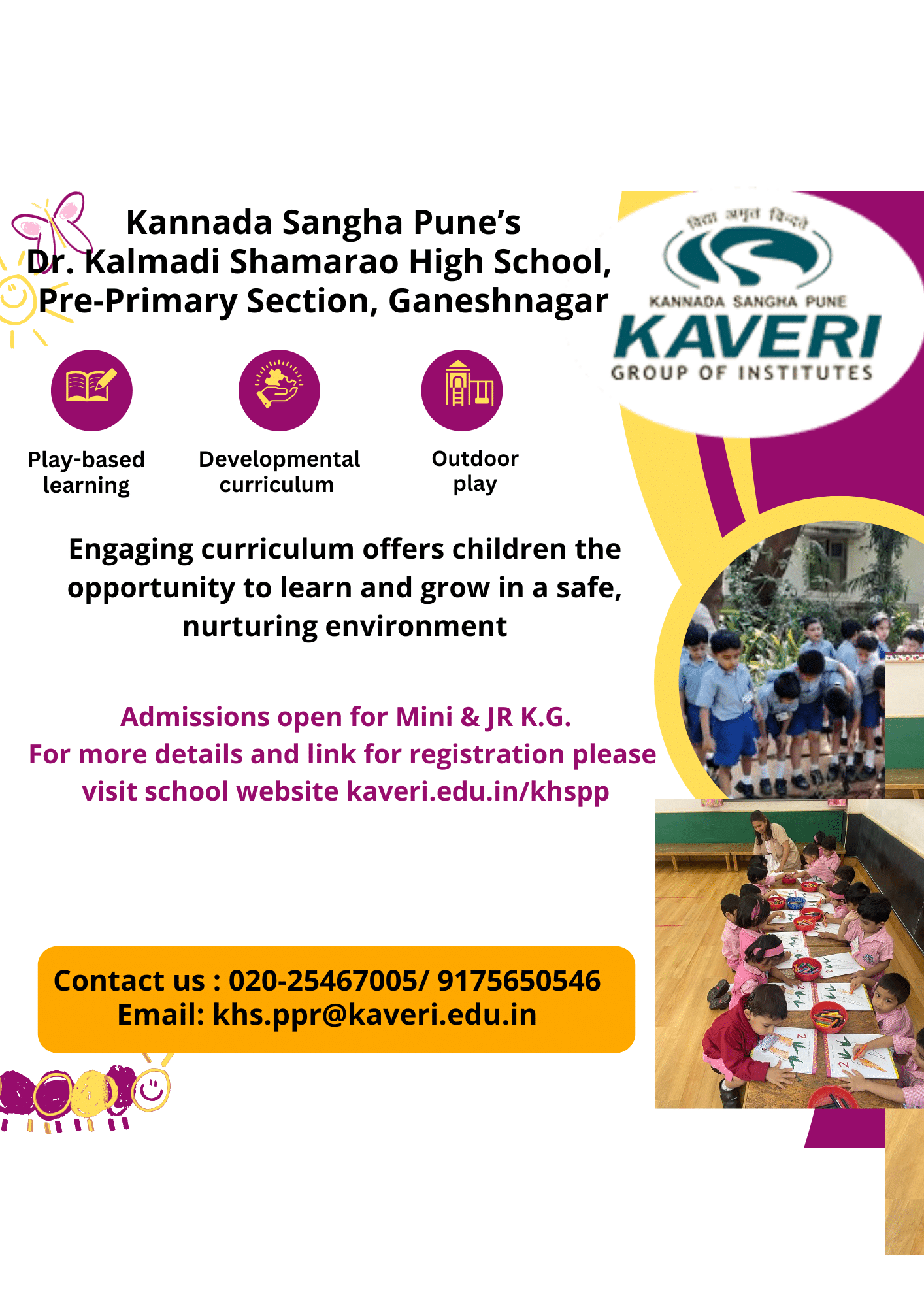 KHS Pre Primary School Ganeshnagar Admission Banner 1.pdf | Nursery in Pune