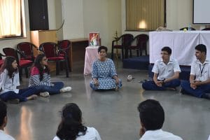 Yoga at Kannada Sangha’s Kaveri Group of Institutes (KGI)’s Dr. Kalmadi Shamarao Junior College.